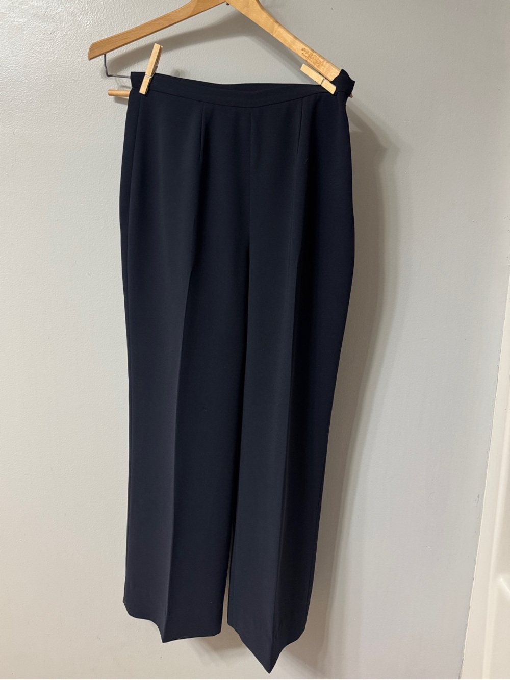 Le Suit Navy Wide-Leg Dress Trousers XS/S 4P